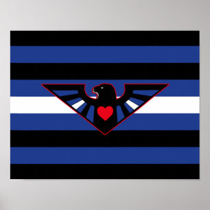 Póster Bandera del Orgullo del Águila de Cuero