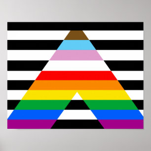 Póster Bandera del Orgullo del Aliado del Progreso LGBTQ