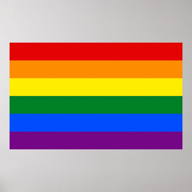 Póster Bandera del Orgullo Gay Arcoiris LGBT (Frente)
