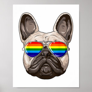 Póster Bandera del orgullo gay del Bulldog francés Arcoir