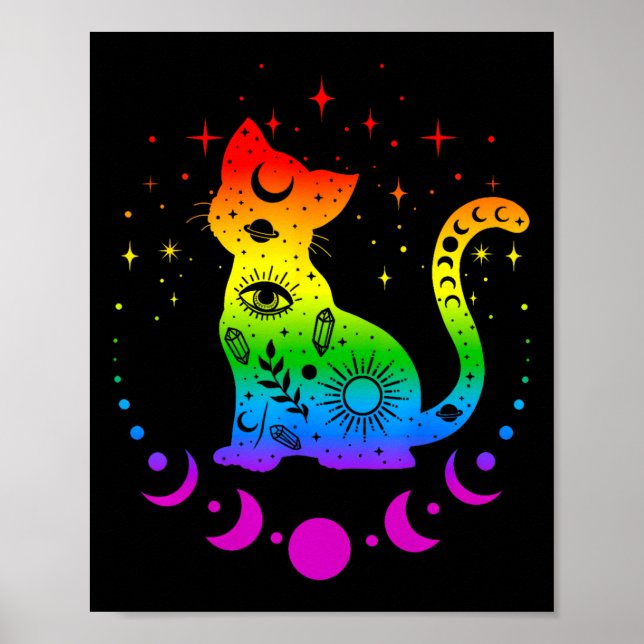 Póster Bandera del Orgullo Gay del Gato De Astrología Arc (Frente)