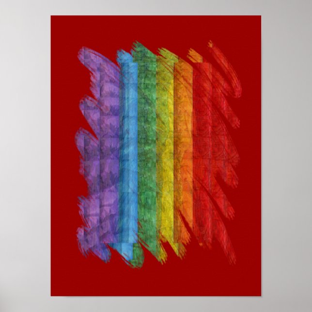 Póster Bandera del Orgullo Gay del Mosaico Arcoiris (Pinc (Frente)