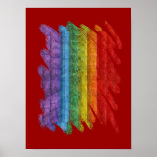 Póster Bandera del orgullo gay del mosaico del arco iris