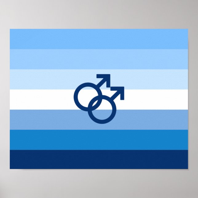 Póster Bandera del Orgullo Gay Masculino MLM (Frente)