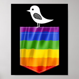Póster Bandera del Orgullo Gay Pequeño Bird Lgbt Resistió