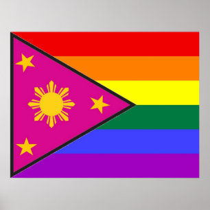 Póster Bandera del Orgullo GGLBT Filipino