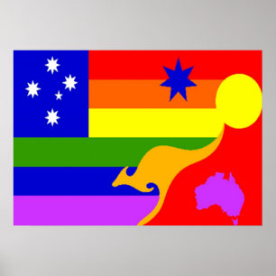Póster Bandera del Orgullo GLBT de Australia