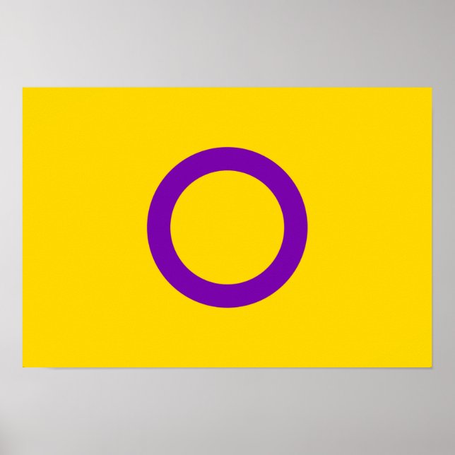 Póster Bandera del Orgullo Intersexual (Frente)