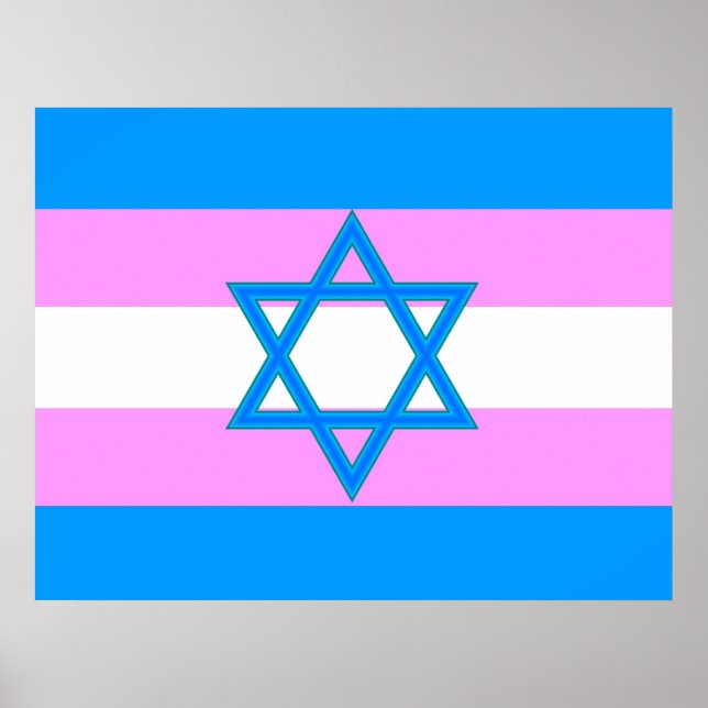 Póster Bandera del Orgullo Judío Transgénero (Frente)