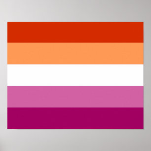 Póster Bandera del Orgullo Lesbiano (5 bandas)