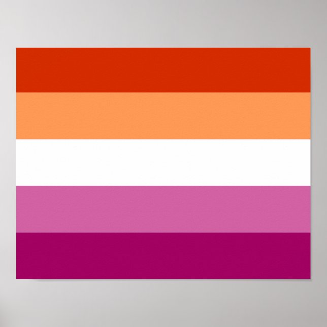 Póster Bandera del Orgullo Lesbiano (5 bandas) (Frente)
