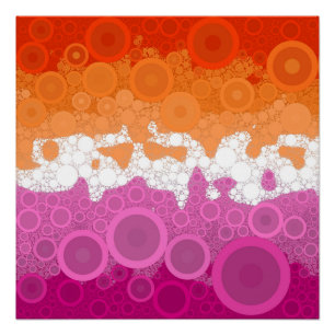 Póster Bandera del Orgullo Lesbiano Abstracto Bohemio Bur