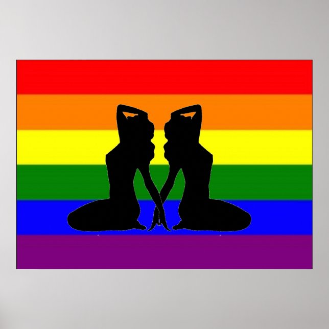 Póster Bandera del Orgullo Lesbiano Griego (Frente)