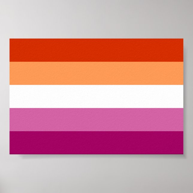 Póster Bandera del Orgullo Lesbiano LGBTQ (Frente)