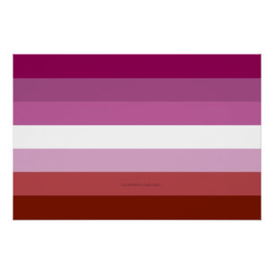 Póster bandera del orgullo lésbico femenino de SlipperyJo