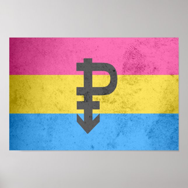 Póster Bandera del Orgullo Pansexual (Frente)