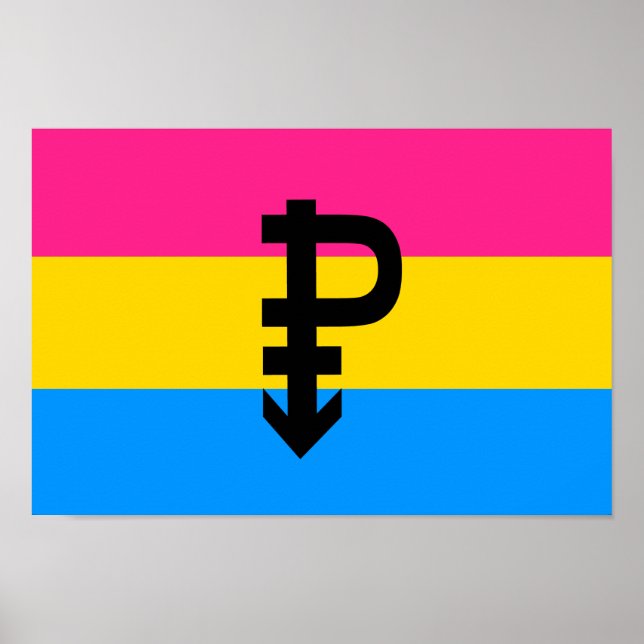 Póster Bandera del Orgullo Pansexual (Frente)