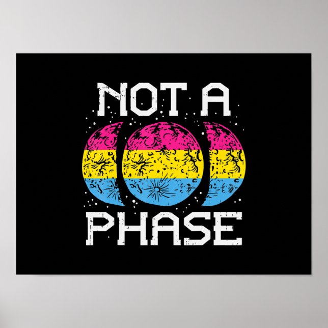 Póster Bandera del Orgullo Pansexual Moon no es una fase (Frente)