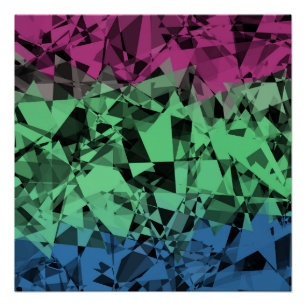 Póster Bandera del Orgullo Polisexual Groovy Eclectic Ret