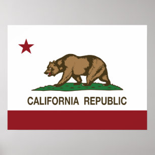 Póster Bandera del oso de la República de California
