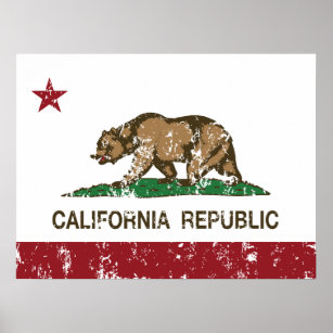 Póster Bandera del oso de la República de California