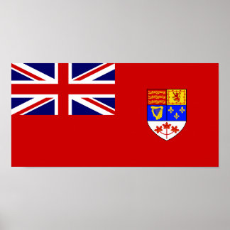 Póster Bandera del pabellón de diseño rojo canadiense
