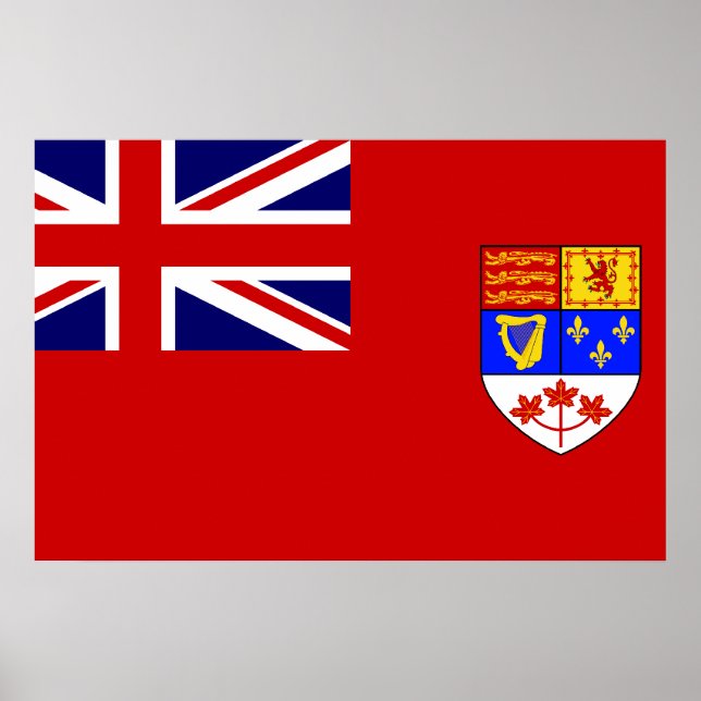 Póster Bandera del pabellón de diseño rojo canadiense (Frente)