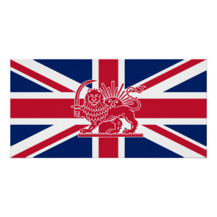 Póster Bandera del patrimonio británico-iraní León y So