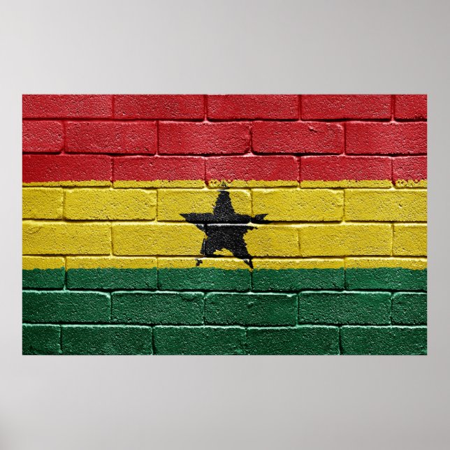 Póster Bandera del Poster de Ghana (Frente)