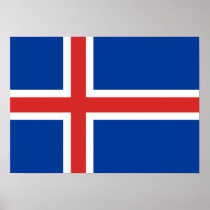 Póster Bandera del Poster de Islandia
