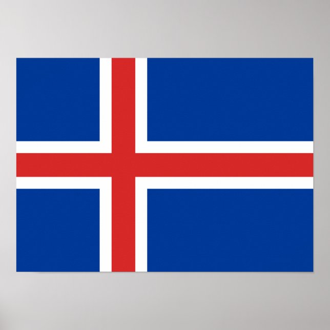 Póster Bandera del Poster de Islandia (Frente)
