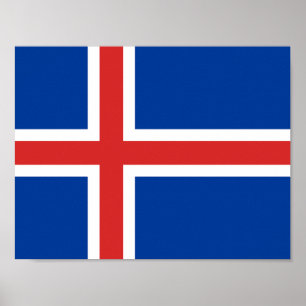 Póster Bandera del Poster de Islandia