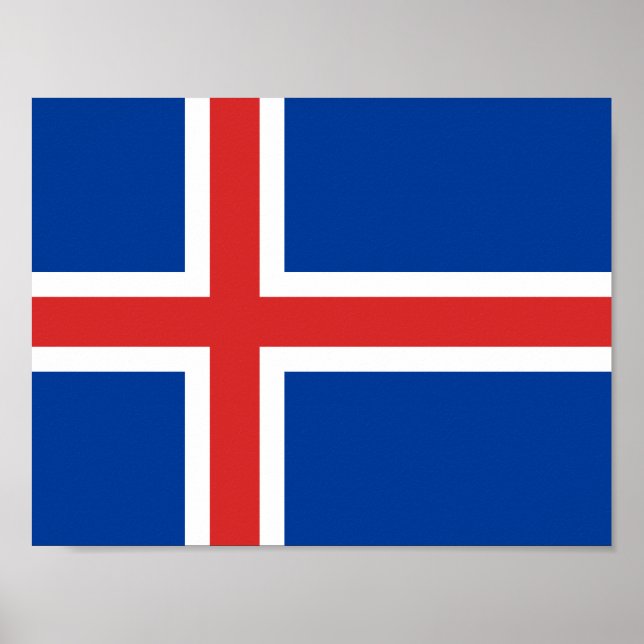 Póster Bandera del Poster de Islandia (Frente)
