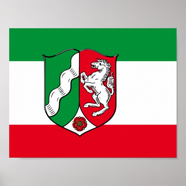 Póster Bandera del Poster de Renania del Norte-Westfalia (Frente)