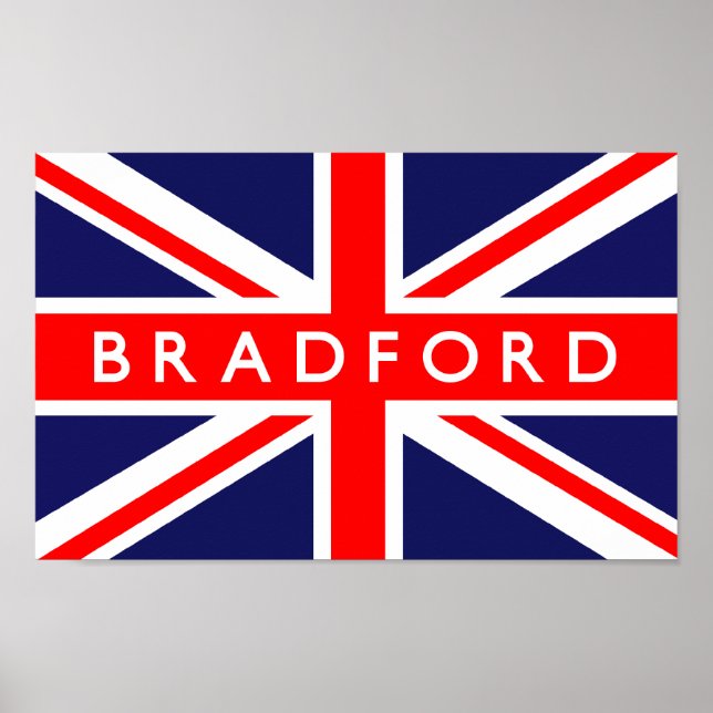 Póster Bandera del Reino Unido de Bradford (Frente)