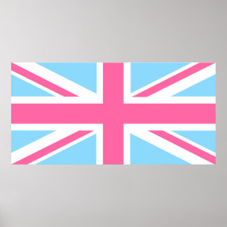 Póster Bandera del Reino Unido de la Unión Blanca y Azul 