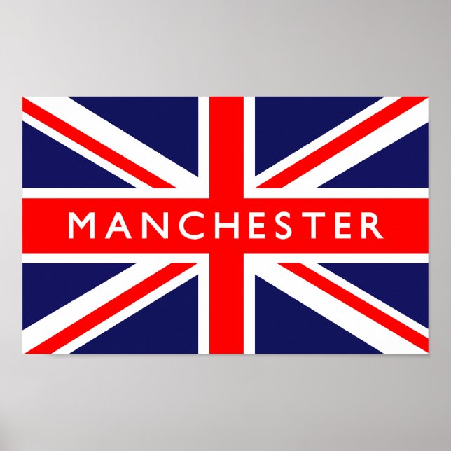 Póster Bandera del Reino Unido de Manchester (Frente)