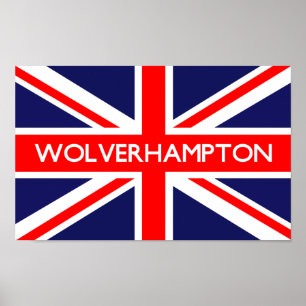 Póster Bandera del Reino Unido de Wolverhampton