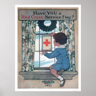 Póster Bandera del servicio de la Cruz Roja (US00202B)
