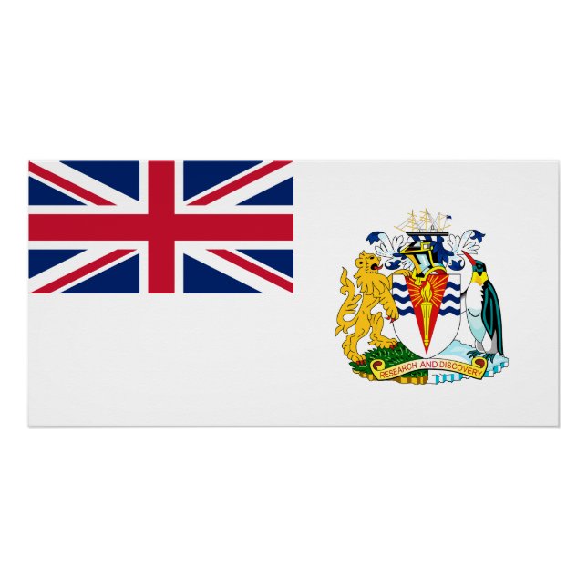 Póster Bandera del Territorio Antártico Británico (Anverso)
