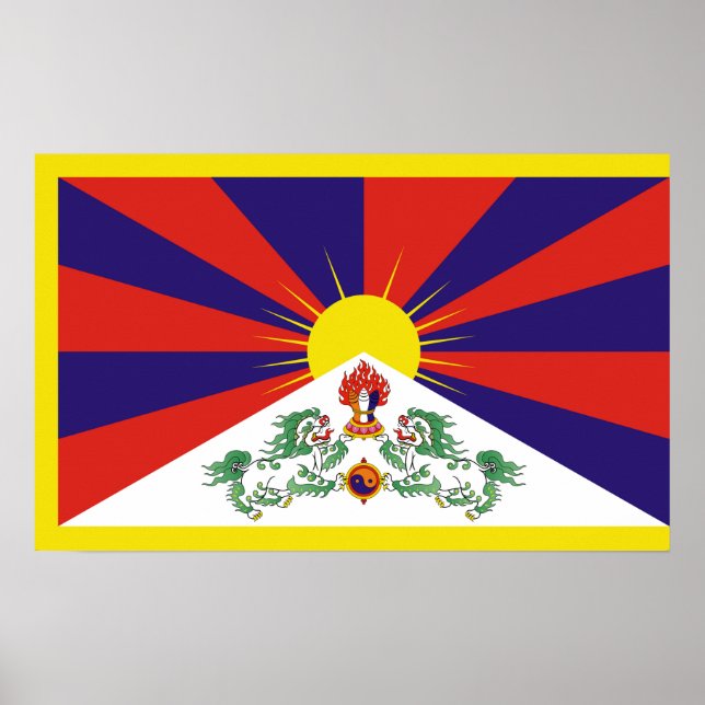Póster Bandera del Tíbet Libre (Frente)