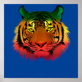 Póster Bandera del tigre jamaiquino de Guay