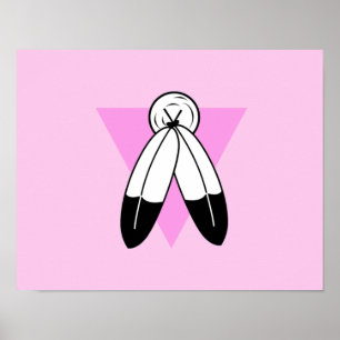 Póster Bandera del Triángulo Rosa de Dos Espíritus