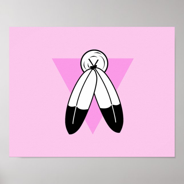 Póster Bandera del Triángulo Rosa de Dos Espíritus (Frente)