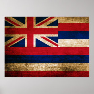 Póster Bandera del vintage de Hawaii