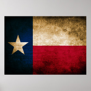Póster Bandera del vintage de Tejas