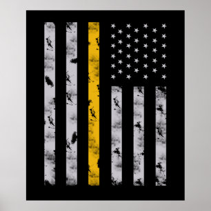 Póster Bandera delgada de la línea de oro 911 despachador