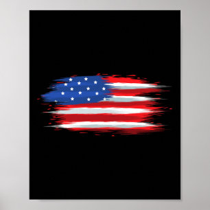 Póster Bandera divertida de EE. UU. Día patriótico del 4