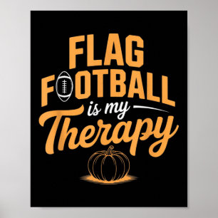 Póster Bandera divertida de fútbol americano _ Terapia de