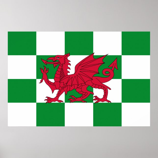 Póster Bandera Dragónica Celta Roja Verifica Creatividad  (Frente)